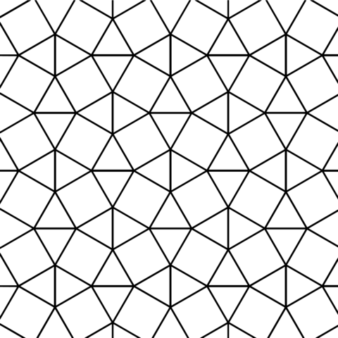 Tessellation With Triangle And Square Tiling Coloring Page